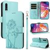 Bravoday Cover per Samsung Galaxy A70, Custodia in PU Pelle Portafoglio Flip Schede con Slot per Carte, Magnetica Antiurto Cover per Galaxy A70, Verde
