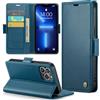 Rerzoiro Cover per iPhone 13 Pro Max Custodia Portafoglio [Blocco RFID] Premium Pelle PU Wallet Case Flip Libro con Porta Carte Slot Supporto Flip Case per iPhone 13 Pro Max, Blu