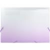 Idena 12109 - Cartella portadocumenti A4 in plastica, cartella a scomparti in bianco e viola con 12 scomparti, cartella di smistamento con elastico, etichette incluse