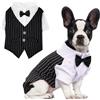 QIANAI Smoking Cane Piccola Taglia, Costumi Cani Natale, Costume Animali Domestici, Papillon Cane Matrimonio, Vestito Cani Piccoli, Vestito Sposo Tailleur, Vestito Cani Piccoli, Vestito Elegante (L)