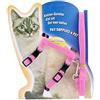 Icecode Pettorina per gatti con guinzaglio in nylon, regolabile, set di cinghie per gattini (rosa)