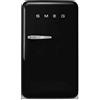 Smeg, FAB10RBL6 Frigorifero Tavolo Top Vintage 1 Anta, 122L, Cerniere a Destra, Freddo Statico, Congelatore 17L, 1 Clayette Regolabile, 1 Vassoio Verdure e Illuminazione LED, H 97 cm, Nero