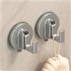 YESENT 2 ganci a ventosa super resistenti in alluminio per bagno e cucina, non richiedono fori, ganci a ventosa per bagno, perfetti per appendere asciu