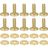 QUARKZMAN 10 Set Ottone Rivetti e Sbavature, 10x3.3x14mm Massiccio Pelle Ottone Rivetto Chiusura per Pelle Fai-da-te Artigianato Forniture, Oro Tono