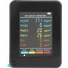 Plyisty Monitor della qualità Dell'aria, CO2 TVOC HCHO PM2.5 PM10 Tester della qualità Dell'aria Interna per la Casa, con LCD Retroilluminato, Ricaricabile Tramite USB (BLACK)