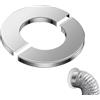 WUBAYI Rosetta per tubo flangiato, 100 mm, in acciaio inox, flangia da parete in due parti, copertura decorativa per tubi, foro Ø102 mm (bordo da 24 mm)