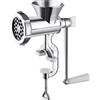 Lecreatekit Tritacarne a manovella, in acciaio inox, per salsicce, aglio e carne macinata (L)