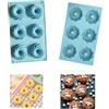 Firavggu Mini Ciambelle in Silicone, 2 Pezzi Stampo per Dolci a Spirale, con Rivestimento Antiaderente, Viola Chiaro Stampi per muffin Ciambella Stampi per Cioccolato,per Bigné, Cubi Ghiaccio,Muffin