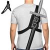 LEKEFETO Spada medievale retrò, per spalle, schiena, vagina, rana, spada regolabile, porta spada Katana, cinturino per spada in PU, per cosplay e samurai - nero
