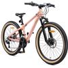 BIKESTAR MTB Mountain bike 24 alluminio per bambini 10-13 anni | Bicicletta telaio 12.5 pollici 21 velocità Shimano, hardtail, freni a disco, sospensioni | Berry