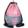 Pepe Jeans Joumma Bags - Zaino da scuola, blu e rosa, in poliestere, spallacci regolabili, per un comodo trasporto, vari scomparti, con portachiavi pompon, multicolore, Zaino sacco