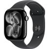 Apple Watch Series 11 GPS, Cassa 46 mm in alluminio Jet Black con Cinturino Sport nero - M-L