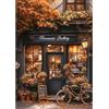 NEWENMO 5D Vintage Cafe Diamond Painting Kit per Adulti,Fiori e Foglie D'autunno Pittura Diamante Painting Set,Fai Da Te Diamond Art Kit Completo,per Principianti Decorazione Domestica 30x40cm
