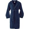 Bassetti Morbido Accappatoio 360 gr con Cappuccio 100% Cotone Uomo Donna Spugna Taglie Forti - ITALY Designed - Collezione VIVIAN - (NAVY D8-3XL)