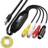 ECHOBUY Scheda Acquisizione Video USB 2.0 Convertitore VHS in Digitale Video Grabber per RCA a USB, Convertire VHS VCR Hi8 DVD a Digitale Modifica per PC, TV, lettore a Nastro, Videocamera