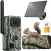 XEGA 4G【Rilevamento PIR 3】Fotocamera da Caccia con SIM e App,2K Fototrappola Solare Senza WiFi,Visione Notturna Invisibile 940nm,Audio Bidirezionale,Batteria da 7800 mAh,TF/Cloud,GPS IP66,per Animali