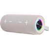 Trevi XSC 8A88 B Cassa Wireless Portatile 2x15W Stereo con Woofer Passivi, IPX5 Impermeabile, Lettore MP3 Micro SD, AUX-IN, Disco Light e Speaker Separabili, Beige
