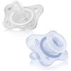 Chicco MiniSoft PhysioForma Ciuccio Neonato in Silicone 0-2 Mesi - Set 2 Pezzi - Azzurro