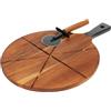 Home Living Tagliere per Pizza in Legno di Acacia e Rotella