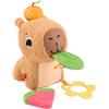 Mattel Peluche Fisher-Price Marmotta Coccole e Merenda, Giocattolo Sensoriale con Massaggiagengive e Sonaglino per Neonati