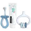 Suavinex Set Igiene Orale Neonato in Silicone con Massaggiagengive, Spazzolino e Dentifricio 0-6 Anni - Azzurro