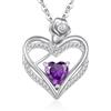 Cosie Lily Regalo Collana Argento 925 Donna, Cuore Rose Ciondolo Collane, Regali per Lei, Compleanno San Valentino Regalo Di Natale Festa Della Mamma, Viola