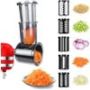 MMOBIEL Attacco per Affettatrice Grattugia per KitchenAid Stand Mixer - Grattugia per Formaggio, Affetta Verdure, Tritatutto per Frutta/Insalata - Accessorio Tagliaverdure per KitchenAid con 5 Lame di MMOBIEL