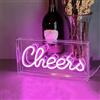 HFHungkeong Cheers - Luce al neon 3D da appoggio, a LED, con scritta Cheers, decorazione per matrimoni, compleanni, lauree, feste sportive, accessori per illuminazione per carrello bar, 30 x 15 x 4,6 cm