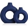 XMGZQ Set di 2 vasi in ceramica blu navy per la decorazione della casa, minimalisti, stile nordico, decorazione moderna blu navy per cucina, centrotavola, soggiorno, camino, libreria, ufficio, ingresso