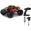 JAMARA 059737 - Nightstorm Monstertruck BL 4WD 1:10 Lipo 2,4GHz con LED - Multigiocatore, Brushless, Trazione Integrale, Resistente agli Schizzi d´Acqua, Telaio Rinforzato in Alluminio, Wheelybar