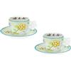 THUN SpA SET TAZZINE CAFFE' FIORE 2 PEZZI