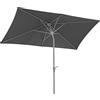 Schneider Ombrellone Porto, antracite, 300 x 200 cm, rettangolare, 643-15, struttura in acciaio, rivestimento in poliestere, 6,7 kg