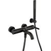 JACUZZI RUBINETTERIA Rubinetto per vasca getto laminare cristallino Baleno per muro nero spazzolato JACUZZI RUBINETTERIA