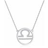 Qings Argento Collana Costellazione Donna Regali - Libra Collana Pendente Zodiaco Oroscopo | Gioielli di Astrologia Dello Zodiaco 5A Cubic Zirconia | di Regali di Compleanno Laureato per Ragazze
