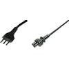 NSC LINK LKC510 - Cavo di alimentazione spina italiana tripolare a presa IEC C5 (1 metro, nero) - Sezione conduttori 0,75 mm² - Superficie di contatto nichelata