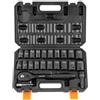 VEVOR Set di Bussole a Percussione da 1/2", 23 Pezzi SAE 7/16"-1" Metrico 13-24mm, Acciaio Legato al Cr-V a 6 Punti per Riparazioni Auto, Marcature delle Dimensioni di Facile Lettura con Valigetta