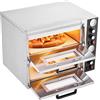 VEVOR Forno Elettrico per Pizza da 18 pollici, Forno per Pizza da Cucina 2500+2500 W max. 450°C, Controllo del Tempo e della Temperatura, Ripiano Doppio, Grill Multifunzione per Cottura