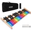 VEVOR Glockenspiel Diatonico Xilofono, 27 Note, Strumento a Percussione Professionale Xilofono, con Tasti Colorati in Metallo, con 4 Bacchette, Borsa per Trasporto, per Insegnamento