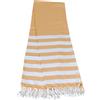 Atout Ciel Telo mare Fouta a righe con frange, 90 x 180 cm, senape