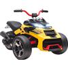 AIYAPLAY Quad Elettrico Bambini 12V su 3 Ruote, con MP3, LED, a 2 Velocità, Giallo | Aosom Italy