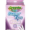 CRAYOLA LISTINO CRAYOLA, SUPERTIPS, PENNARELLI LAVABILI, PUNTA MEDIA, 12 PEZZI, COLORI PASTELLATI, PASTEL, SCUOLA, TEMPO LIBERO