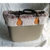 O bag Borsa Nuova Originale O bag - Col. ROCCIA Int. MARRONE BORDO ECO PELLICCIA