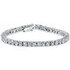 Bling Jewelry 12 Ctw 4 Prong Basket Set Solitaire Round Clear White Cubic Zirconia Aaa Cz Bracciale Da Tennis Per Le Donne Prom Bride Placcato Argento