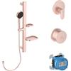 Ideal Standard BE127RO Alu+ set completo di rubinetti, set doccia, asta doccia, doccetta a risparmio acqua, rosa