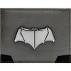 The Dark Knight Batman Dawn of Justice Batsuit Emblema Metallico Portafoglio/Portamonete/Borsa Pieghevole Porta-ID & Porta Tessere, Argento