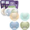 AVENT Philips Avent Ultra Soft Ciuccio - Design ortodontico, per neonati 0-6 mesi, scudo flessibile, tettarella simmetrica in morbido silicone, senza BPA, confezione da 4, SCF091/50
