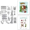 Spellbinders Annie Williams - Fustelle intagliate a forma di sedia a dondolo, collezione Country Christmas