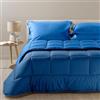 Caleffi 9142, Cotone Bicolor Trapunta per Matrimoniale Letto, Blu
