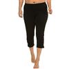 Ulla Popken Caprihose Pantaloni, Schwarz, 72W / 32L Donna