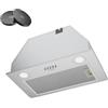 Hermitlux Cappa da Incasso 52 cm, 750 m³/h ultra silenziosa 68 dB, classe A, 3 velocità, evacuazione/ricircolo con filtro al carbone attivo, LED, acciaio inox